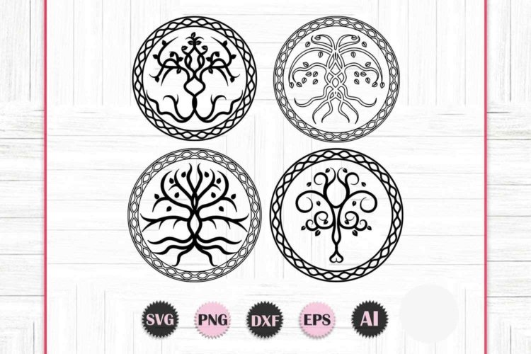 Celtic Tree Of Life SVG Silhouettes for Printable