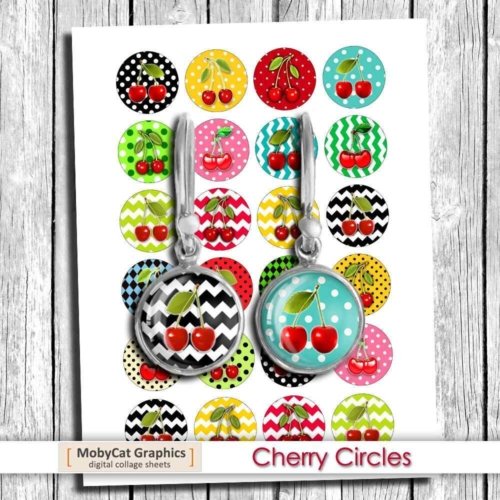 Cherries Printable Circle Images
