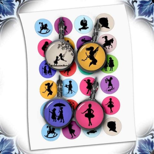 Children Silhouettes Digital Collage Sheet