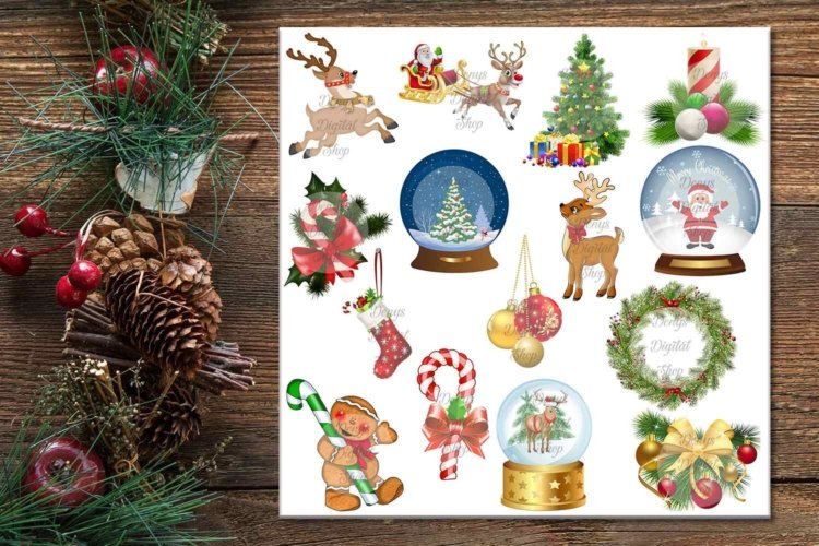 Christmas Digital Paper Christmas Clip art JPG and PNG files