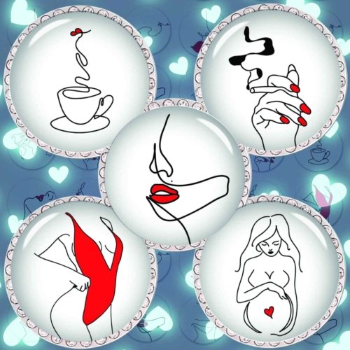 Circles Printable Line Arts Digital Collage Sheet