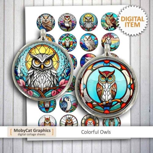 Colorful Owls Printable Download