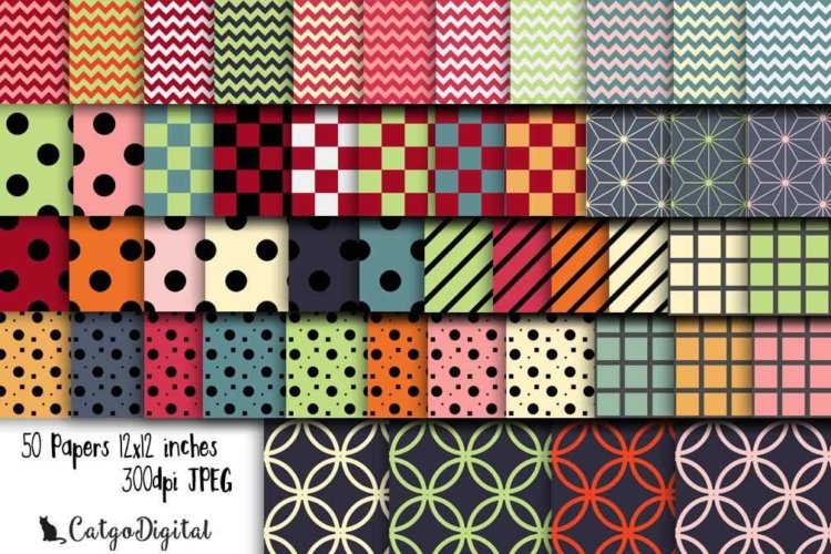 Colorful Patterns Digital Papers