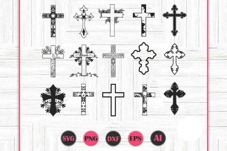 Crosses SVG and PNG Silhouettes Religious Vectors