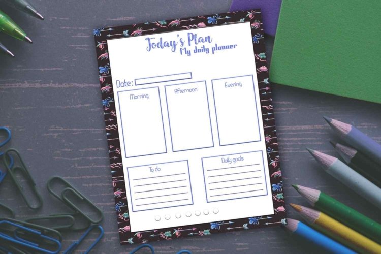 Daily Planner Arrows Interesting Planners Mockup Printable