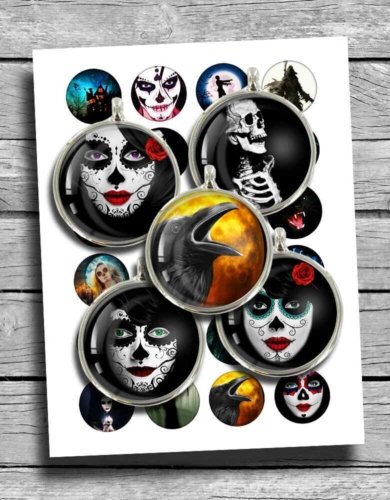Day of the Dead Halloween Printable circles