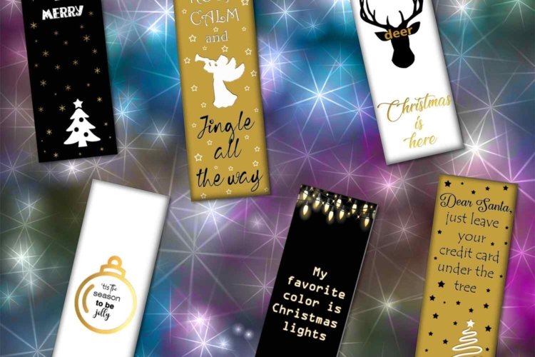 Digital Bookmarks Christmas Cards Christmas for Printable