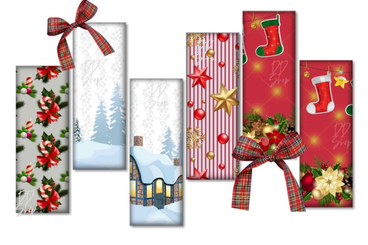 Digital Christmas Bookmarks for Printable