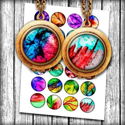 Digital Collage Sheet Abstarct Neon Lights