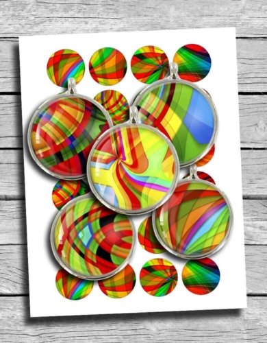 Digital Collage Sheet Rainbow Gems