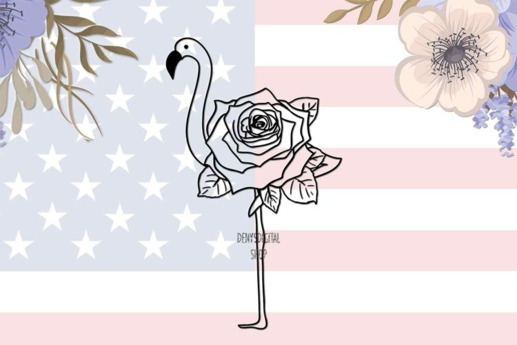 Digital Flamingo SVG file Flamingo Silhouette Downloads