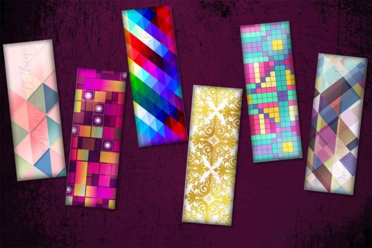 Digital Geometric Bookmarks Printable Geometric Patterns