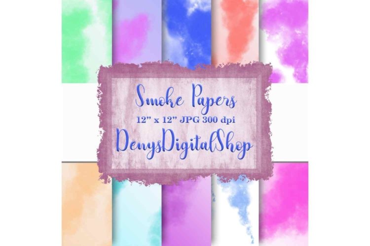 Digital Scrapbook Paper Smoke Digital Paper Colorful