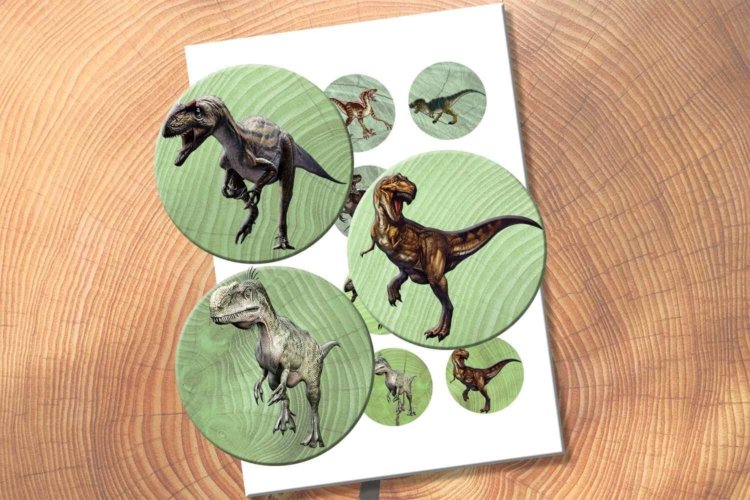 Dinosaurs Images for Bottlecaps and Pendants or Cabochons
