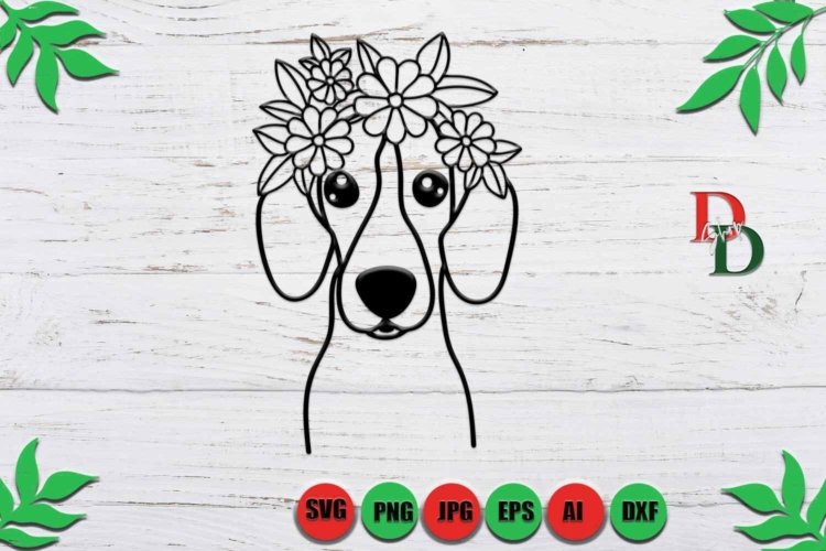 Dog Crown SVG Animal SVG Floral Crown Dog SVG Dog PNG