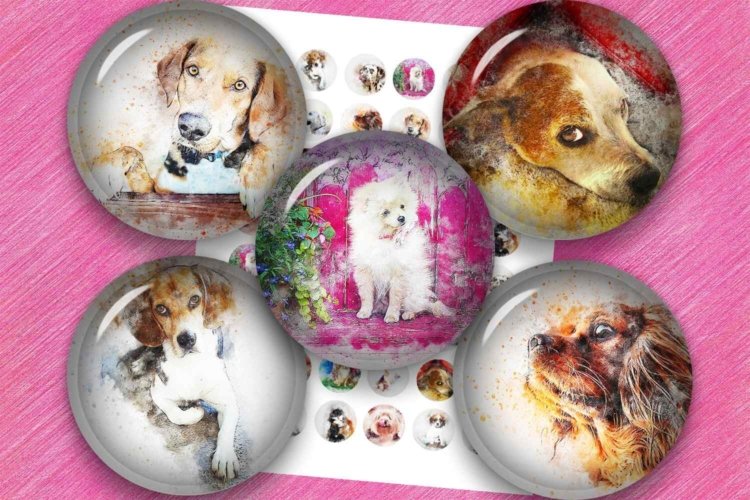 Dogs Vintage Printable Images Pendants Images Circles