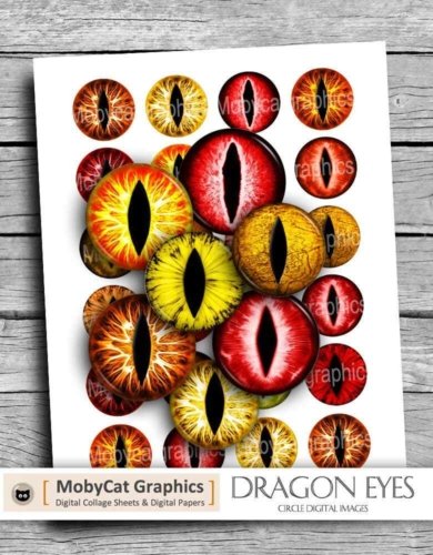 Dragon Red Eyes Printable Circles