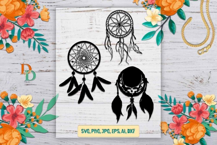 Dream Catcher SVG Monogram EPS DXF AI PNG Files