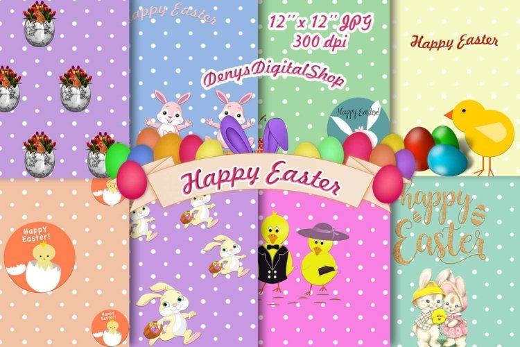 Easter Scrapbook Papers Happy Easter Printable Cards