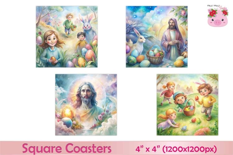 Easter Traditional Squares Coasters