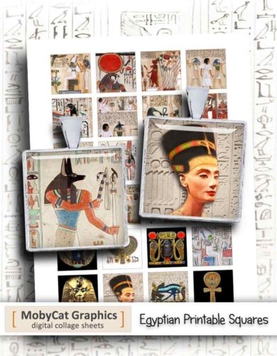 Egyptian Printable Squares Digital Collage Sheet