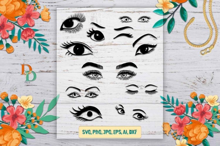 Eyelashes SVG Cut File Eyebrows SVG Lashes SVG Prints