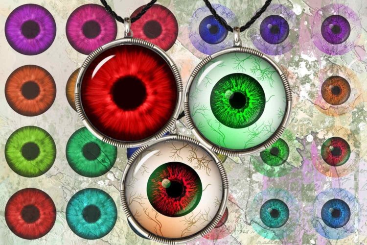 Eyes Printable Sheet Eyes Digital Cabochon Eyes Pendants