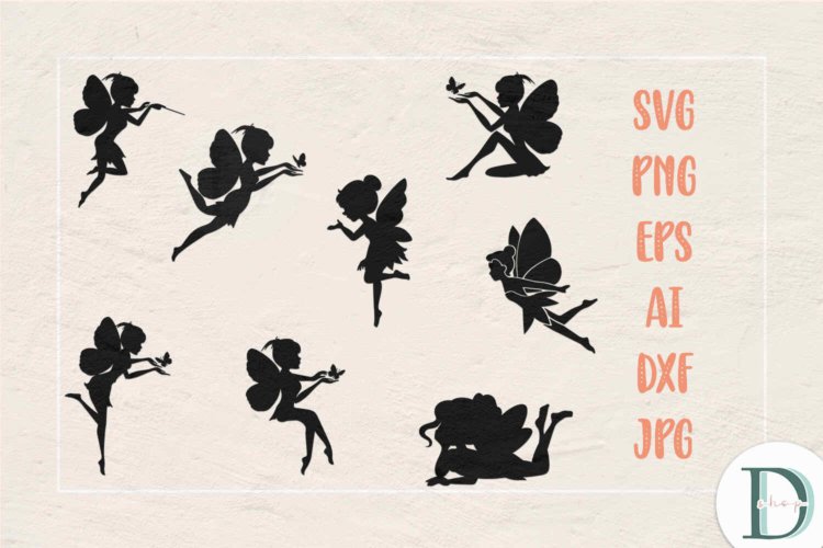 Fairies SVG Designs Fairy Silhouettes Fairy Sublimation