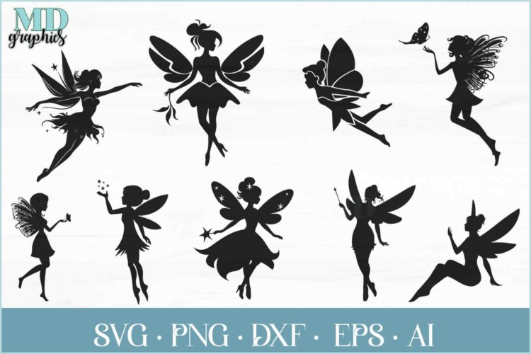 Fairies Silhouettes Bundle SVG File For Printable
