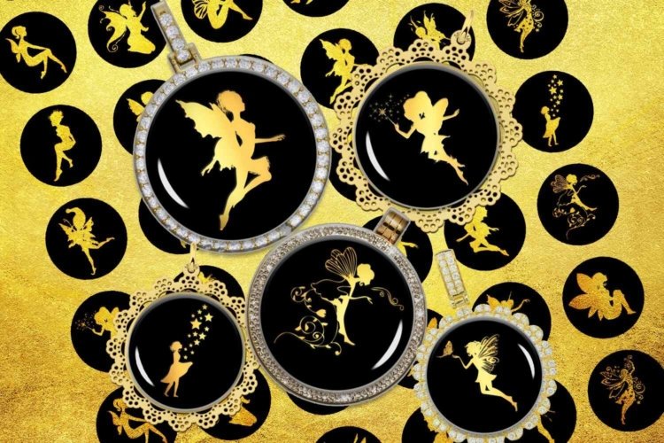 Fairies Silhouettes Gold Fairy Images Fairy Images Pendants
