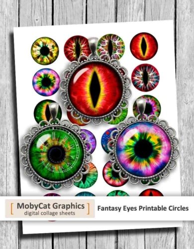 Fantasy Eyes Printable Collage Sheet