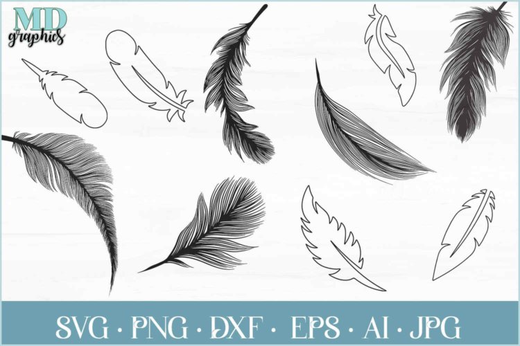 Feather Digital Silhouettes SVG For Cricut