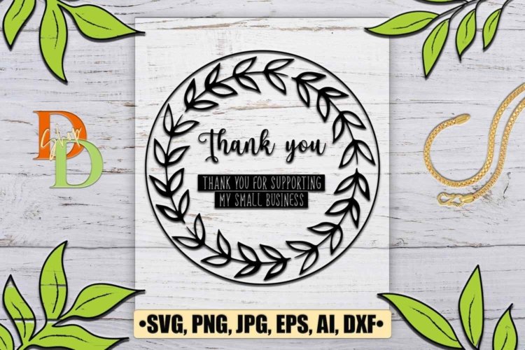 Floral Care Card SVG Care Card Thank You SVG Care Wreath