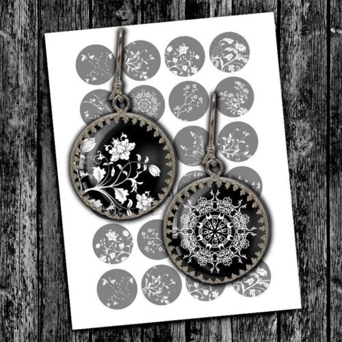 Floral Vignettes Digital Collage Sheet