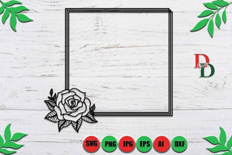 Flower Frame SVG File Monogram Frame SVG Flower Border SVG