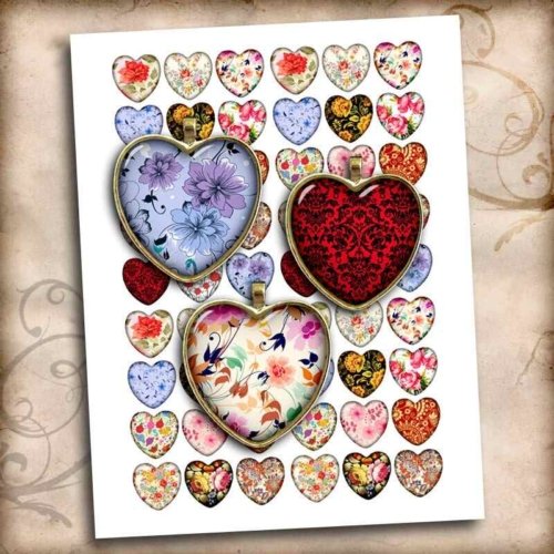 Flower Patterns Heart Shaped Printable images