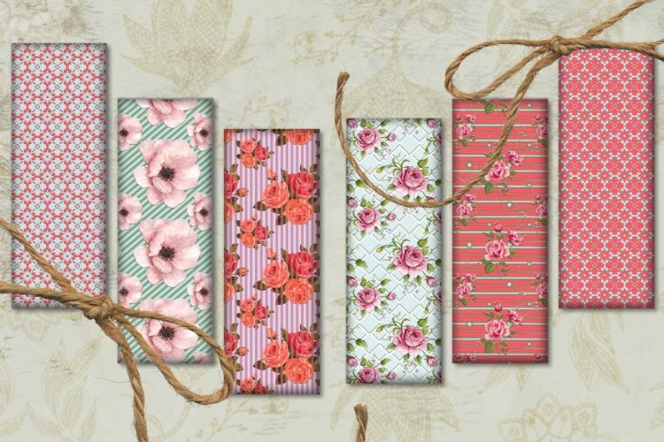 Flowers Digital Bookmarks Printables for Bookmarks Lovers