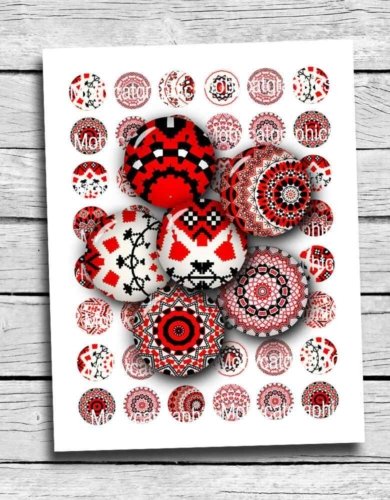 Folk Patterns Printable Download Collage Sheet