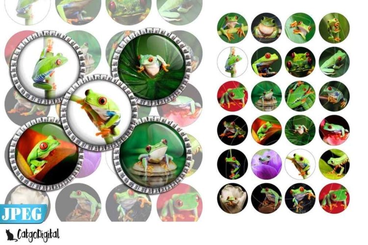 Frogs bottlecap images printable