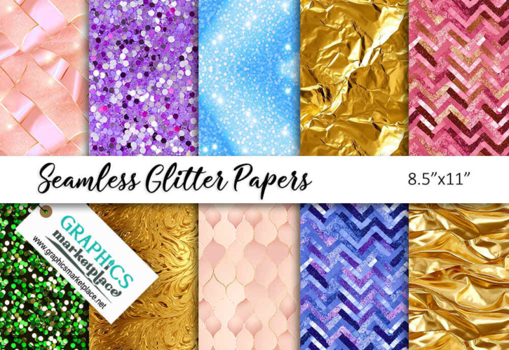 Seamless Glitter Papers 8.5×11