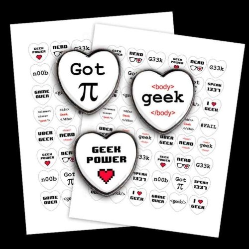 Geeky Wording Digital Collage Sheet