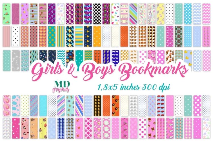 Girls and Boys Bundle Bookmarks for Print