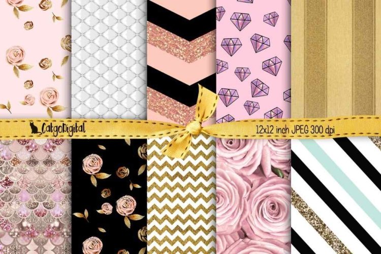 Girly Background Papers Scrapbooking