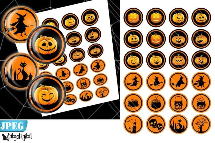 Halloween Circle printable images Scrapbooking