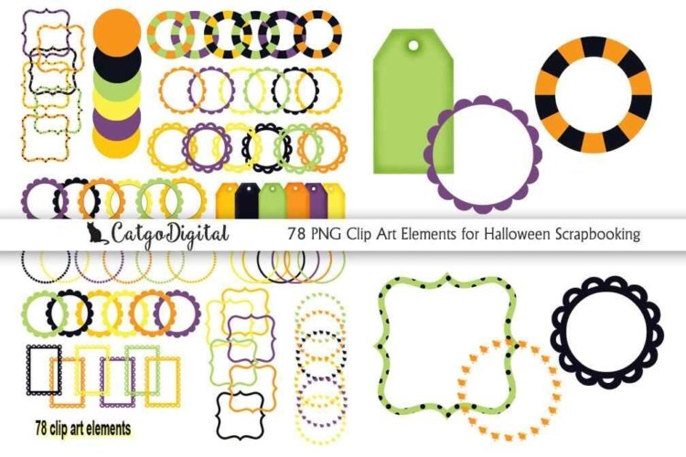 Halloween Clip Art PNG Scrapbooking Individual elements