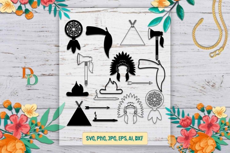 Headdress SVG Tribal PNG Digital Image For Printable