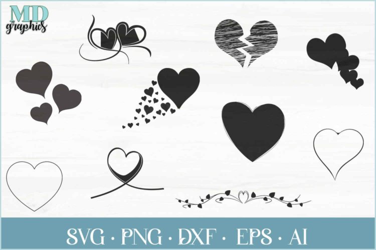 Heart Love Valentine’s Day Silhouette Images SVG