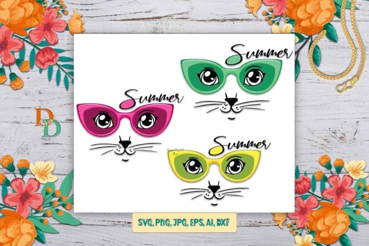 Hello Summer SVG summer digital images summer cat printable