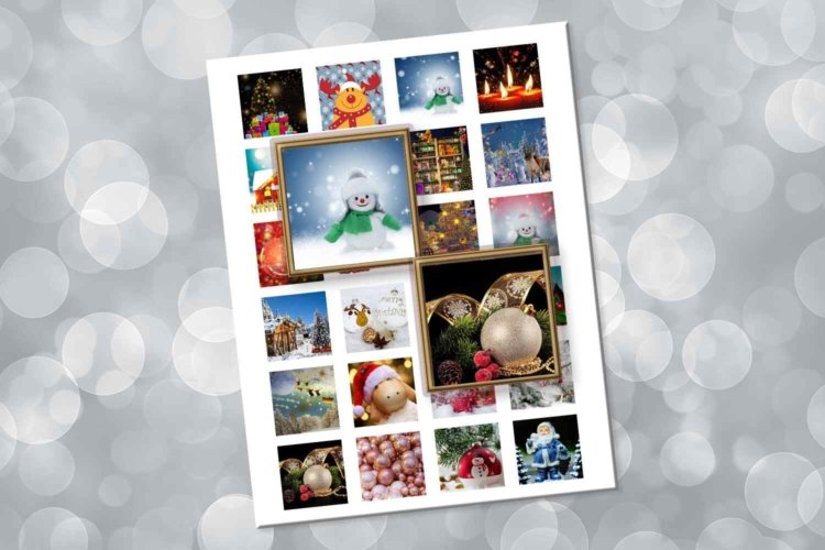 Holidays Winter Printable Square Images Collage Sheet