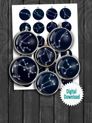 Horoscope Sign Constellations Printable Images Collage Sheet